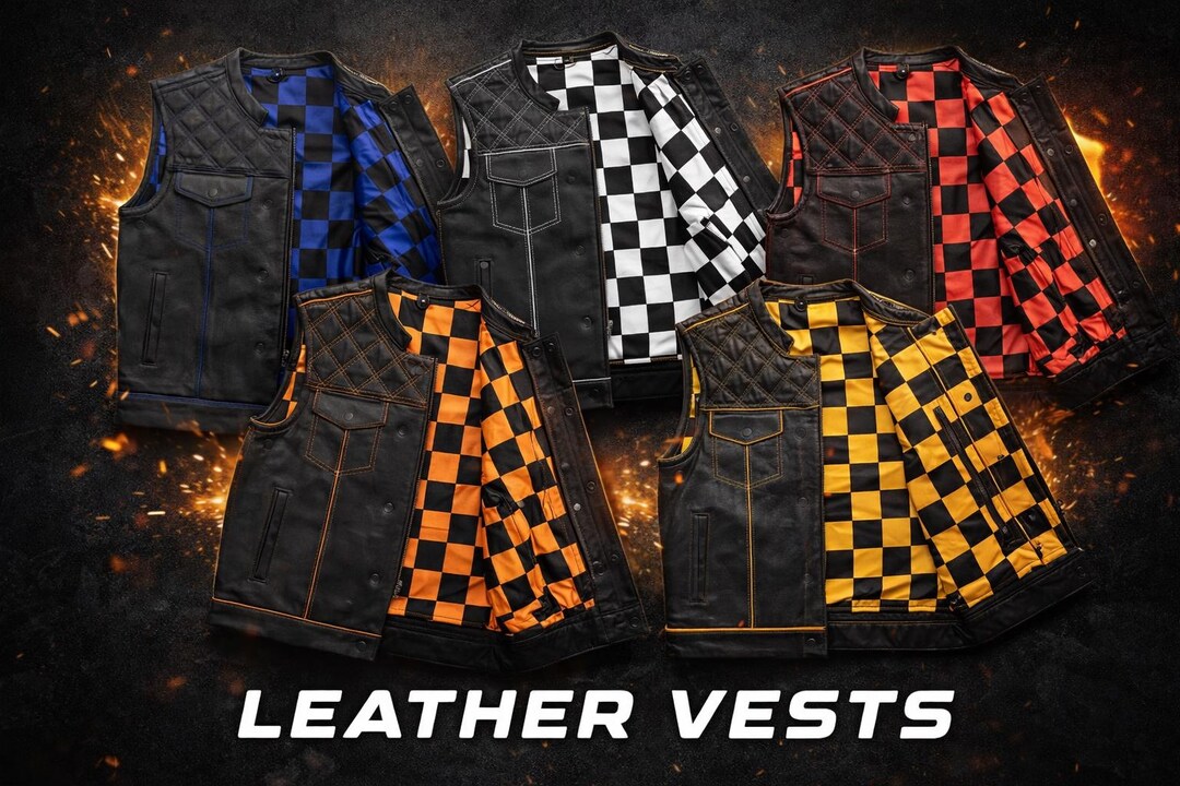 Genuine Cowhide Leather Motorcycle Vest, Club Biker Style - Etsy