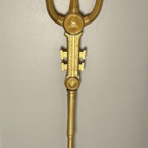 Poseidon&#39;s Trident Prop – Full Staff or Head Only - Cosplay & Theater Accessory – 3D Printed (Raw/ Gold/Silver Finish)