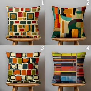 Retro Geometrische Abstrakte Kissenbezüge, 70er Jahre Bunte Kissenbezüge, Mid Century Print Kissenbezüge, 70er Jahre Kissenbezüge, Retro Kissenbezüge