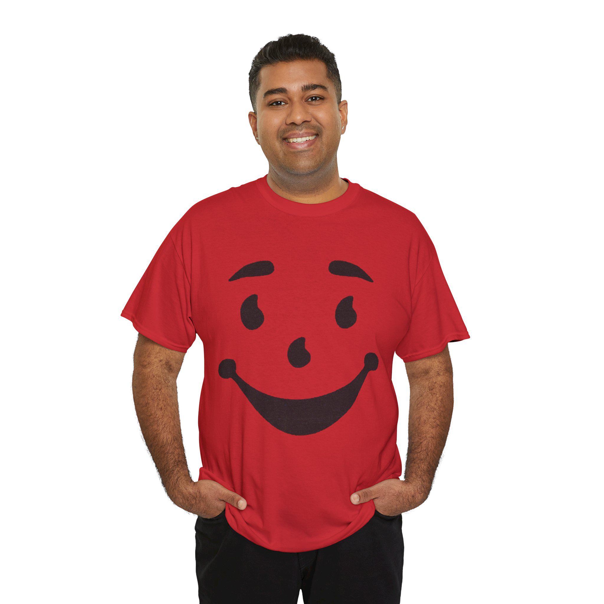 教育番組 Dolly Tee　XLサイズ Kool Aid Smiling Face Unisex Heavy Cotton Tee, Fun Casual Wear