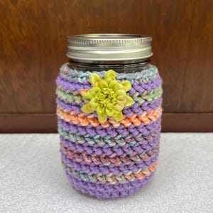 Mason Jar Cozy, Sourdough Starter Sweater, Crochet Jar Cover