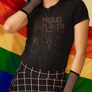 Gamer Pride Shirt – Proud Player LGBTQ+ Gaming Tee, Retro Pixel Circuit Design, Rainbow Gaming Shirt, Gift for LGBTQ Gamers-Unisex