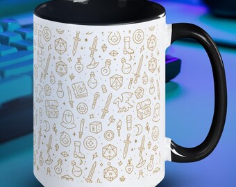 RPG Dice Mug: 15oz Tabletop Gamer Coffee Cup