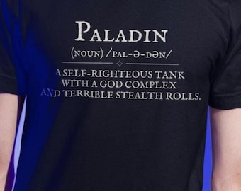 Funny Paladin Definition T-Shirt: RPG Gamer Gift