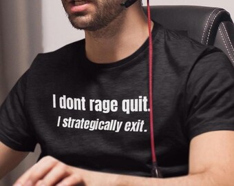 Funny Gamer T-Shirt: I Strategically Exit - Introvert PvP Gift