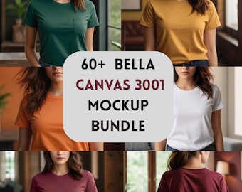 Bella Canvas 3001 T-Shirt Mockup Bundle | Boho Style (Digitaler Download)