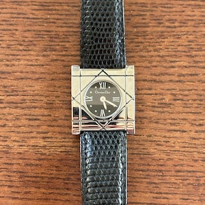 Dior Christian Dior Women's black watch with black leather