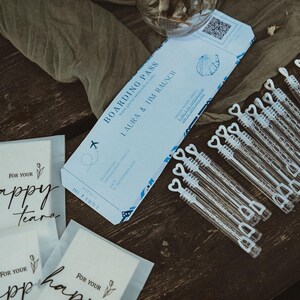 Faire-part de mariage avec carte d'embarquement personnalisable – édition Grèce
