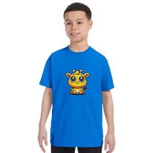 Adorable camiseta de jirafa kawaii: regalo adorable para amantes de los animales, camiseta de jirafa de dibujos animados, camiseta estética pastel, gráfico de jirafa caprichoso.