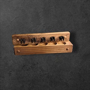 Pool Cue Holder Wall Mount | Wooden Pool Cue Rack | Billiard Cue Organizer for Game Room| Man Cave Decor