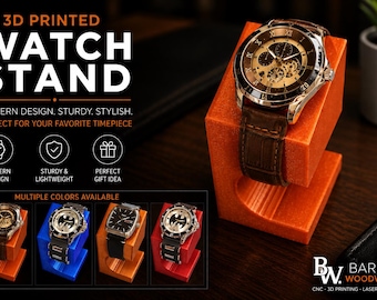 3D Printed Watch Stand | Modern Watch Display Holder | Desk or Nightstand Organizer | Minimalist Watch Stand | Gift for Him