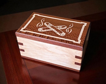 Leopard Wood Cigar Humidor | Handmade Wooden Humidor | Exotic Wood Cigar Box | Gift for Cigar Lover | Desk Display
