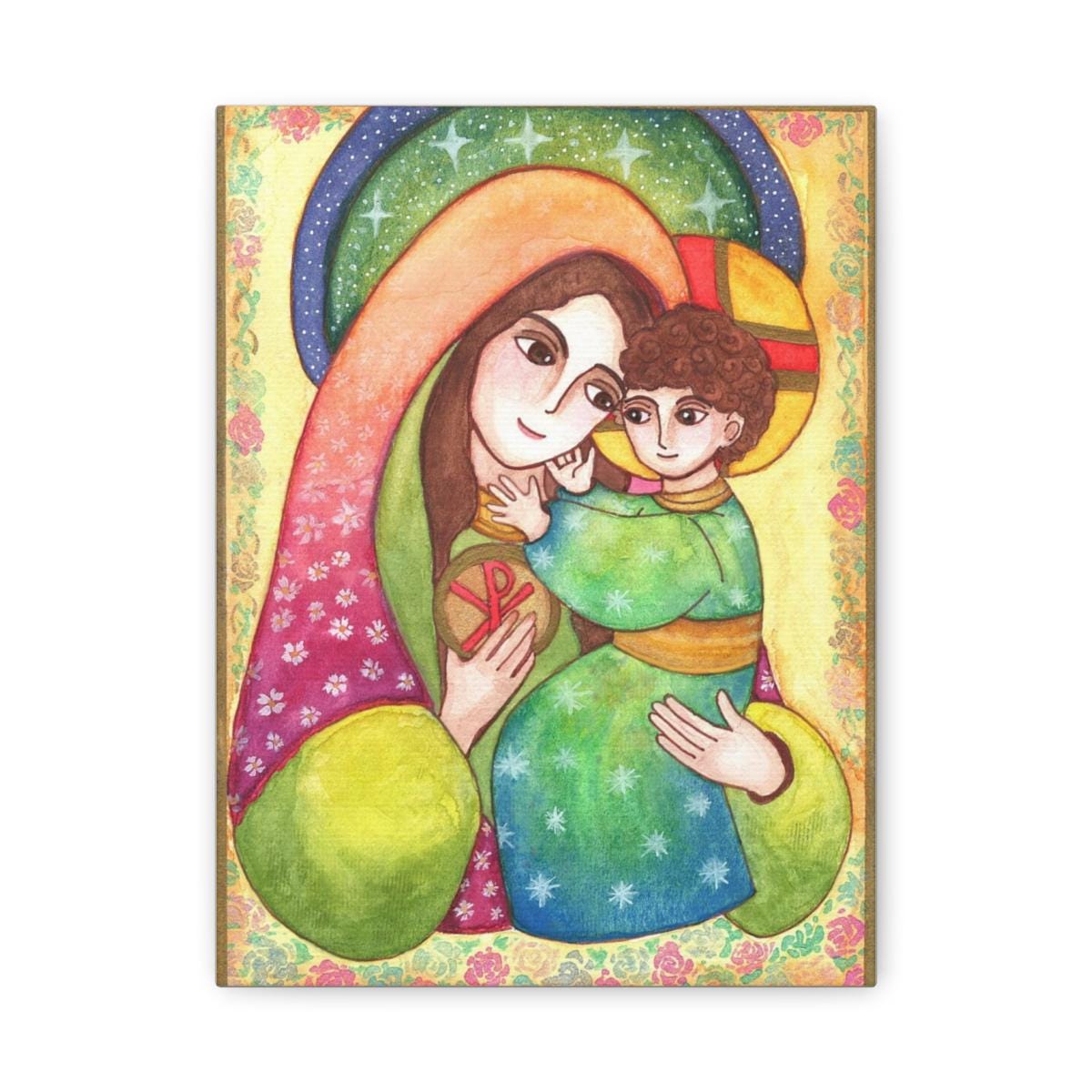 聖母マリアと幼子イエス、9×12インチのキャンバス - Etsy 日本