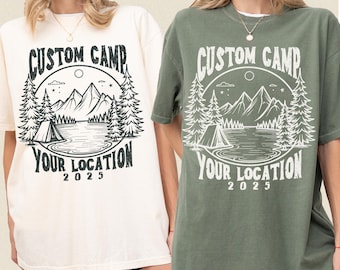 Personalisiertes Camping Shirt, Outdoor Camp T-Shirt, Geschenk für Camper, personalisierte Camping Shirts, Komfortfarbe