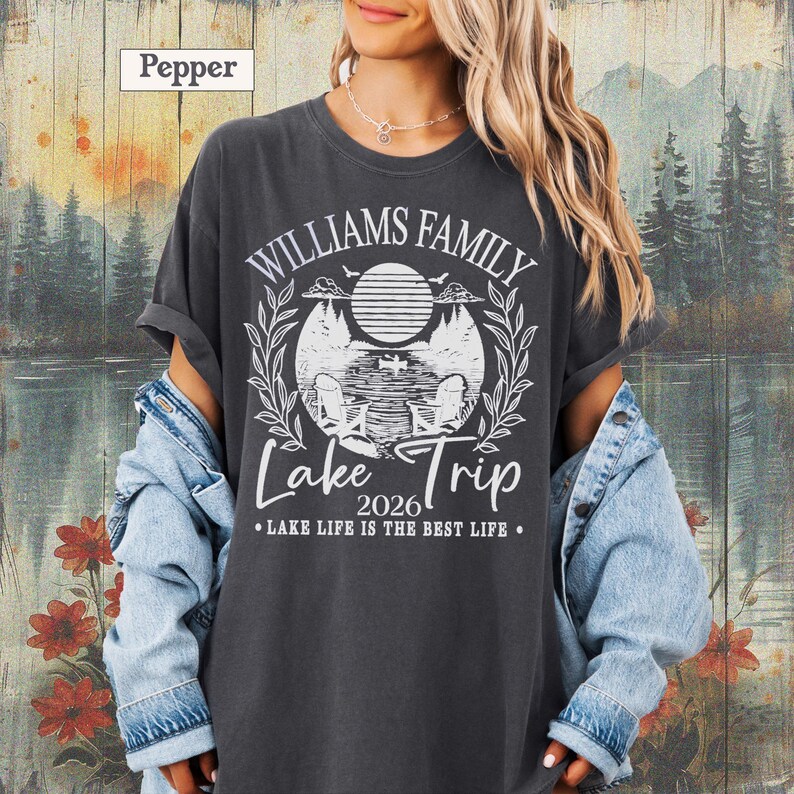 Family Lake Trip Shirt, Custom Lake Tee, Personalized Name Vacation Tees 2026 Tshirt image 5