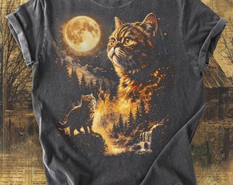 Exotic Shorthair Cat Howling at Moon Shirt, Vintage Exotic Cat Tee, 90s Moon Cat T-Shirt, Funny Exotic Shorthair Gift, Cat Mom Dad Shirt