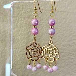Rose Dangly Earings