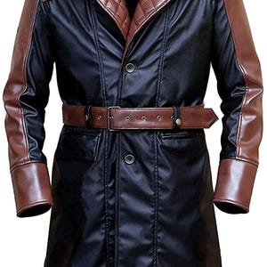 Jacob Game Cosplay Costume Leather Trench Coat Handmade