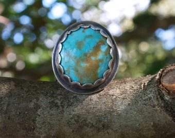 Turquoise Ring / Boho Ring / Artisan Ring / Turquoise Jewelry / Adjustable Ring