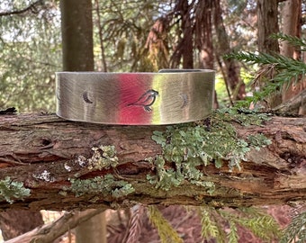 CUSTOM - Sterling Silver Cuff Bird Nature Boho Rustic Earthy Recycled Silver Handmade Bracelet