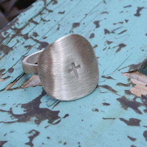 Sterling Silver Cross Christian Boho Southwestern Statement Ring