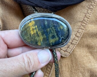 Bolo Tie / Pietorite Bolo Tie / Southwestern Bolo Tie / Artisan Bolo Tie / Handmade Bolo Tie / Sterling Bolo Tie / Boho Bolo Tie / His Bolo