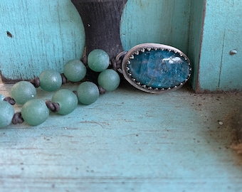 Apatite Necklace Apatite Jewelry Adventurine Necklace Adventurine Jewelry Boho Necklace Boho Jewelry Bohemian Style Handmade Necklace