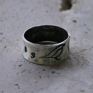 Personalized Ring Sterling Personalized Ring Stamped Ring Oxidized Personal Ring Child's Ring Mom's Ring image 3