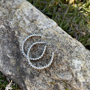 Sterling Silver Hoops / Rope Earrings / Artisan Jewelry / Boho Hoops / Hoop Earrings / Bohemian Jewelry / Boho Jewelry / Sterling Jewerly