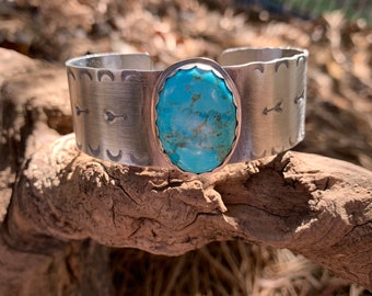 Turquoise Cuff Bracelet / Turquoise Jewelry / Southwestern Turquoise Bracelet / Boho Bracelet / December Birthstone / Artisan Cuff