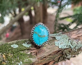 Turquoise Ring / Adjustable Ring / Adjustable Turquoise Ring / Artisan Ring / Statement Ring / Southwestern Ring / Boho Ring / Boho Style