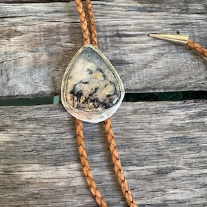 Tiger Dentrite bolo tie / bolo tie / southwestern bolo / artisan bolo / artisan jewelry / cowgirl bolo tie / handmade bolo tie / silversmith