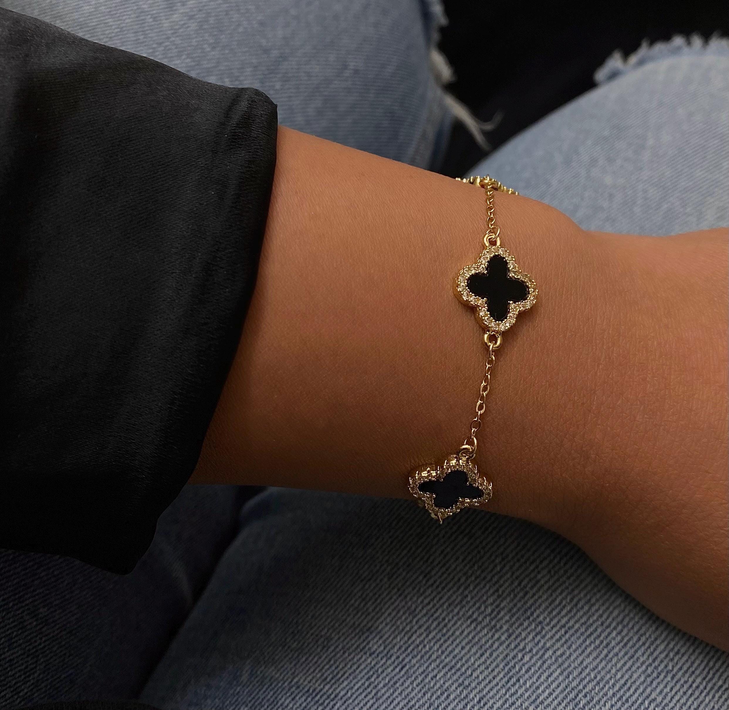 Van cleef bracelet silver and black - Etsy 日本