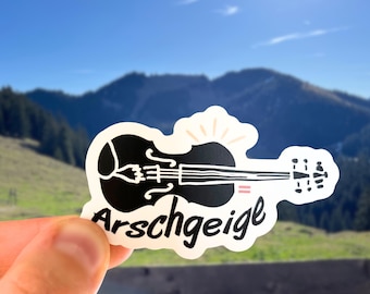 Arschgeige Sticker – Austrian German Slang, Kiss-Cut Vinyl Sticker - FREE SHIPPING
