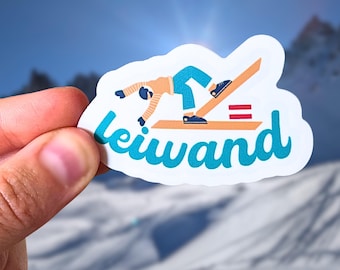 Leiwand Ski Sticker – Austrian German Slang, Skiing Adventure Sticker, Austria Winter Sports, Kiss-Cut Vinyl Sticker - FREE SHIPPING