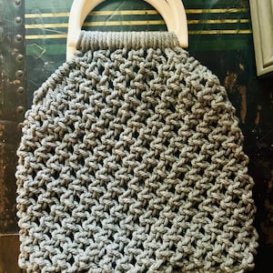 Macrame BOHO style top handle purse