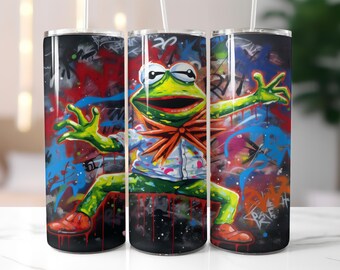 Pepe de kikker Tumbler Wrap PNG, Meme Frog 20oz sublimatie wrap, grappig ontwerp virale beker, instant downloadbestand