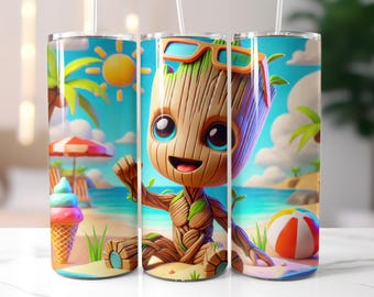 Groot Tumbler Wrap PNG, Cute Baby Tree 20oz Tumbler Sublimatie Design, Baby Groot Tumbler Wrap, Instant Download