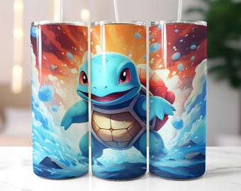 Squirtle Tumbler Wrap PNG, Squirtle Tumbler Wrap, Pokemon Tumbler Wrap PNG, Instant Download, Hoge kwaliteit PNG
