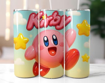 Kirby Tumbler Wrap PNG, Kirby Tumbler Wrap, Nintendo Tumbler Wrap PNG, Instant Download, Hoge kwaliteit PNG