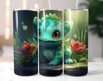 Bulbasaur-beker wrap PNG, Bulbasaur-beker wrap, Pokemon Tumbler Wrap PNG, Instant Download, hoge kwaliteit PNG