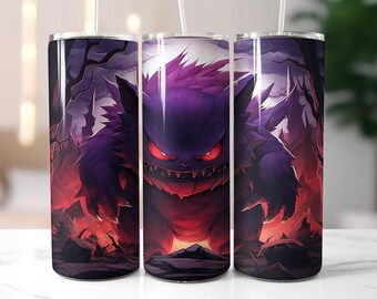 Gengar Tumbler Wrap PNG, Gengar Tumbler Wrap, Pokemon Tumbler Wrap PNG, Instant Download, Hoge kwaliteit PNG