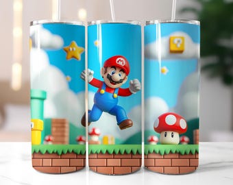 Super Mario Tumbler Wrap PNG, Super Mario Tumbler Wrap, Nintendo Tumbler Wrap PNG, Instant Download, Hoge kwaliteit PNG
