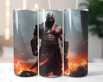 Kratos Tumbler Wrap PNG, Kratos Tumbler Wrap, God Of War Tumbler Wrap PNG, Instant Download, High Quality PNG
