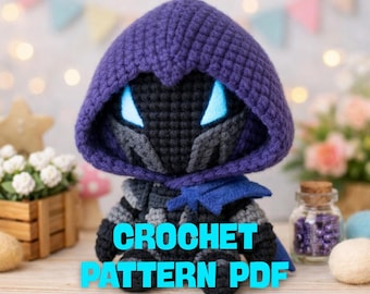 Valorant Omen Amigurumi Crochet Pattern PDF | Chibi Doll | Video Game Character | Instant Download