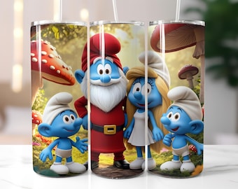 Smurfen Tumbler Wrap PNG, Smurfen Tumbler Wrap, La Schtroumpfette Tumbler Wrap PNG, Instant Download, Hoge kwaliteit PNG