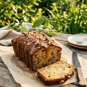 Pundkaka med brunt smör och valnötter/Gammaldags sydstatsrecept/Rostad nötig karamellglasyr/Enkel hemlagad dessert/PDF