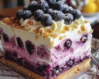 Best Lemon Blueberry Shortbread Mousse Cake Recipe – Heartwarming Family Favorite (Download)