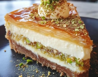 The Best Honey Pistachio Baklava Cheesecake Recipe | A Sweet Fusion of Cultures – Instant Digital Download