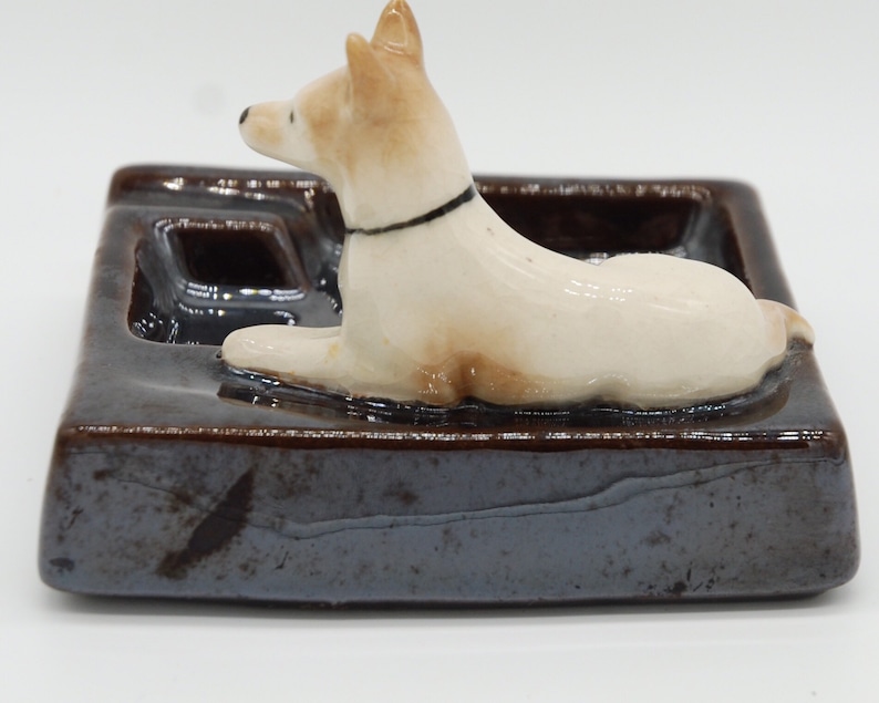 Vintage Porcelain Dog Ashtray